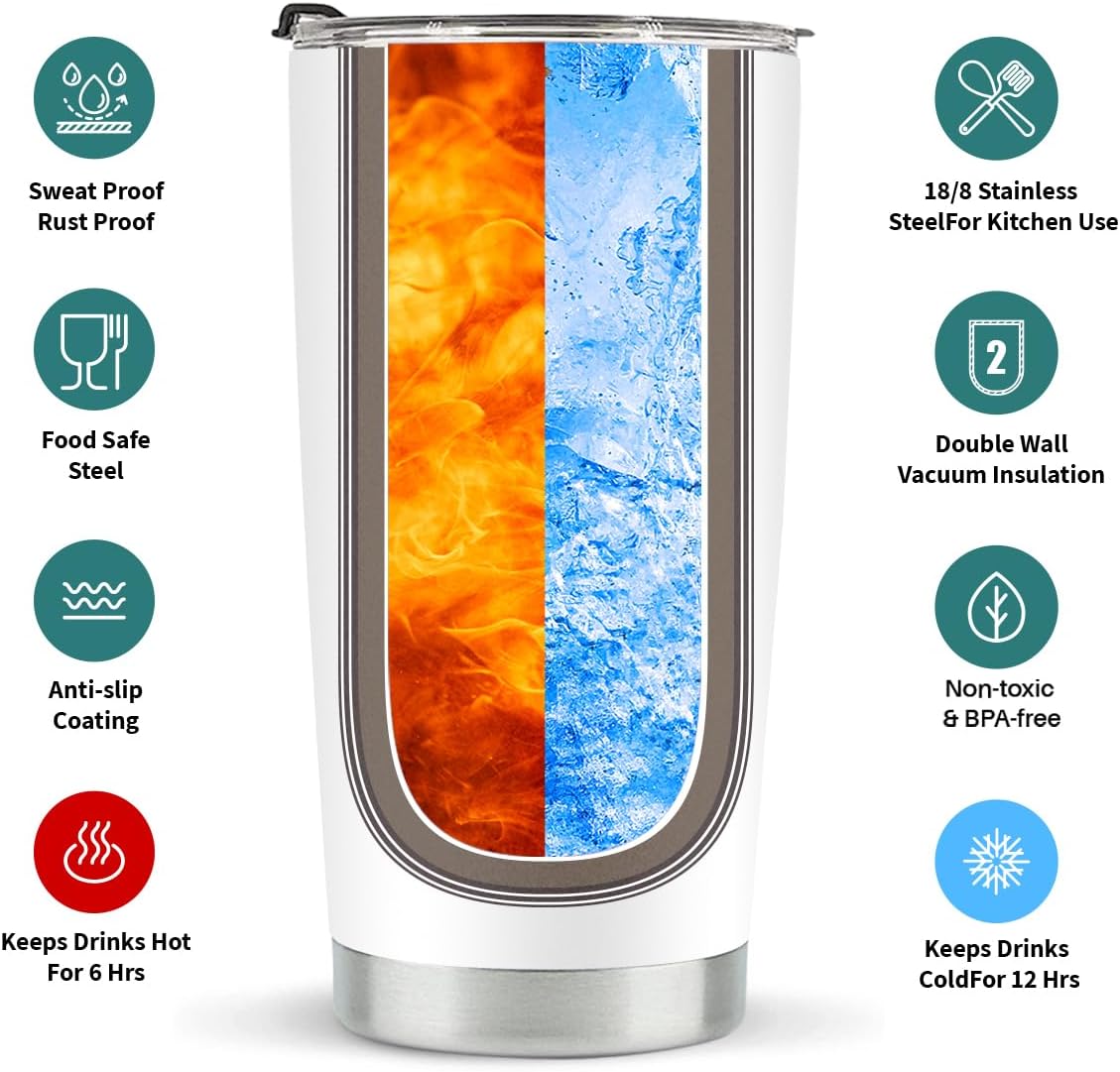 60th Birthday Gifts for Women, 1966 60th Birthday Decorations for Woman, 60 Year Old Gift Ideas, Turning 60, 20 oz Stainless Steel Vacuum Insulated Tumblers - Image 5