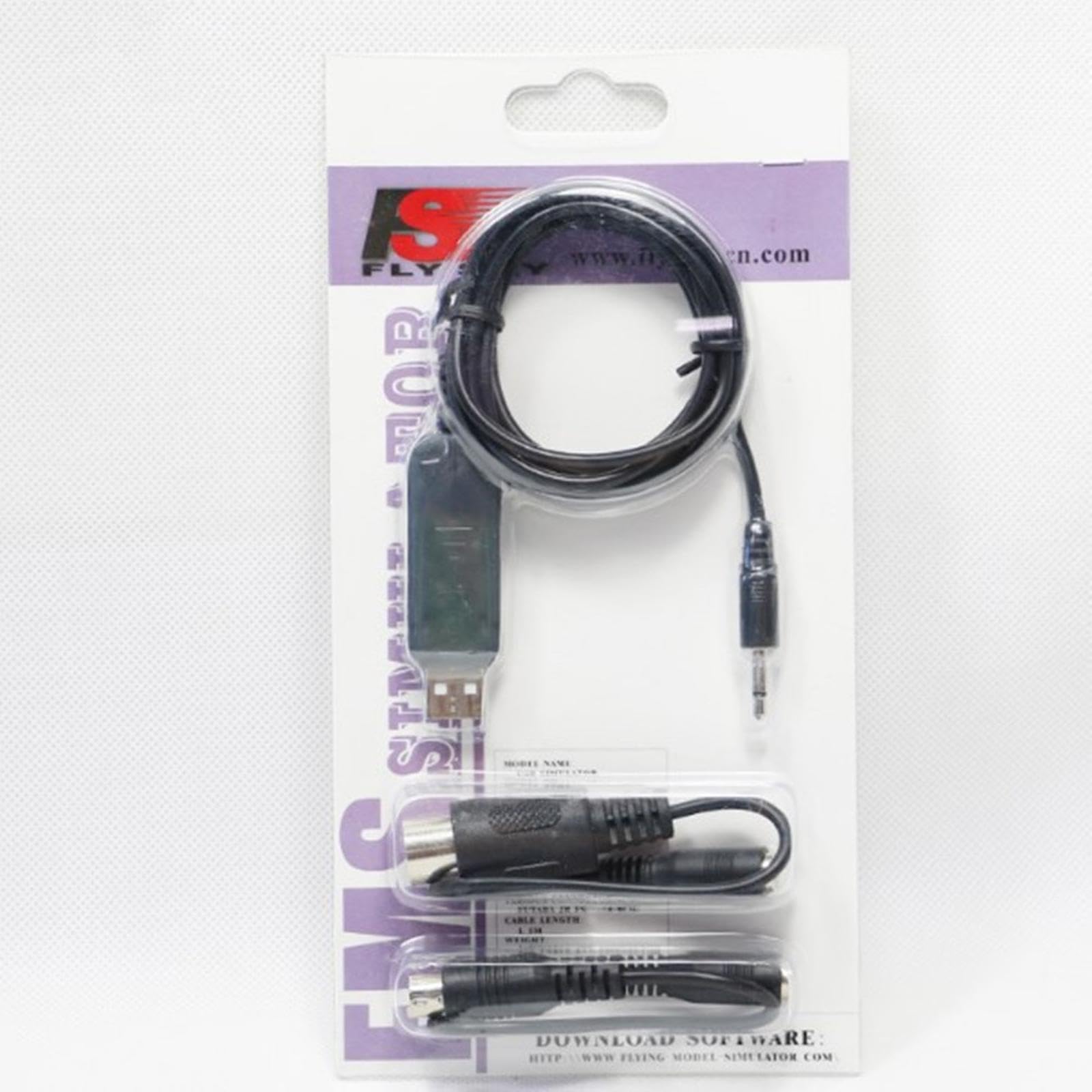 ZEZEFUFU 1 x câble de simulateur USB avec kit de câbles adaptateur RC hélicoptère avion voiture entraînement pour FlySky FS-SM100
