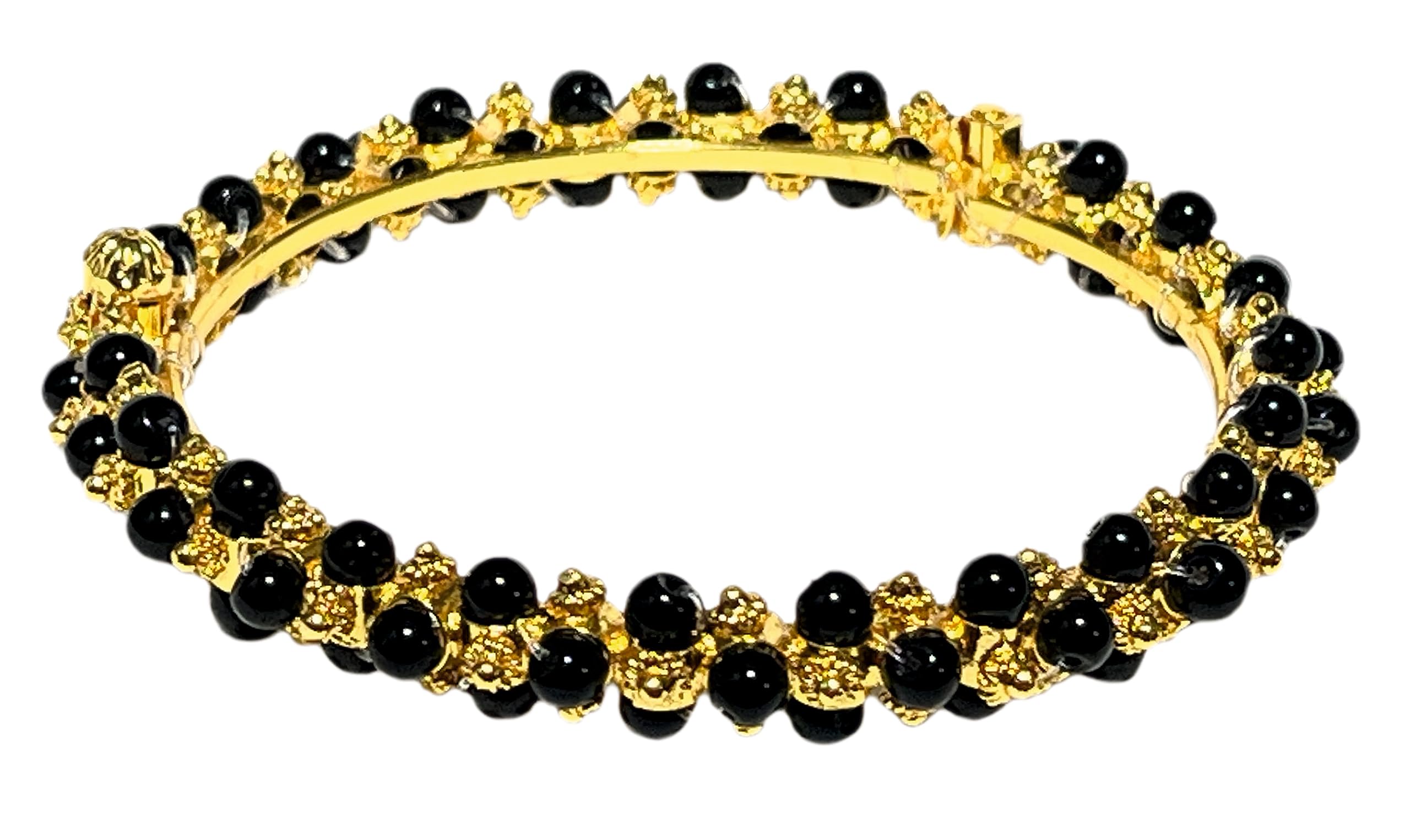 SABIS;PASSION FOR CREATION Gold Plated Adjustable Screw Type Black Bead Bangle for Girls and Women (Black-Small) (B0CBNGDNY9) Amazon Price History, Amazon Price Tracker