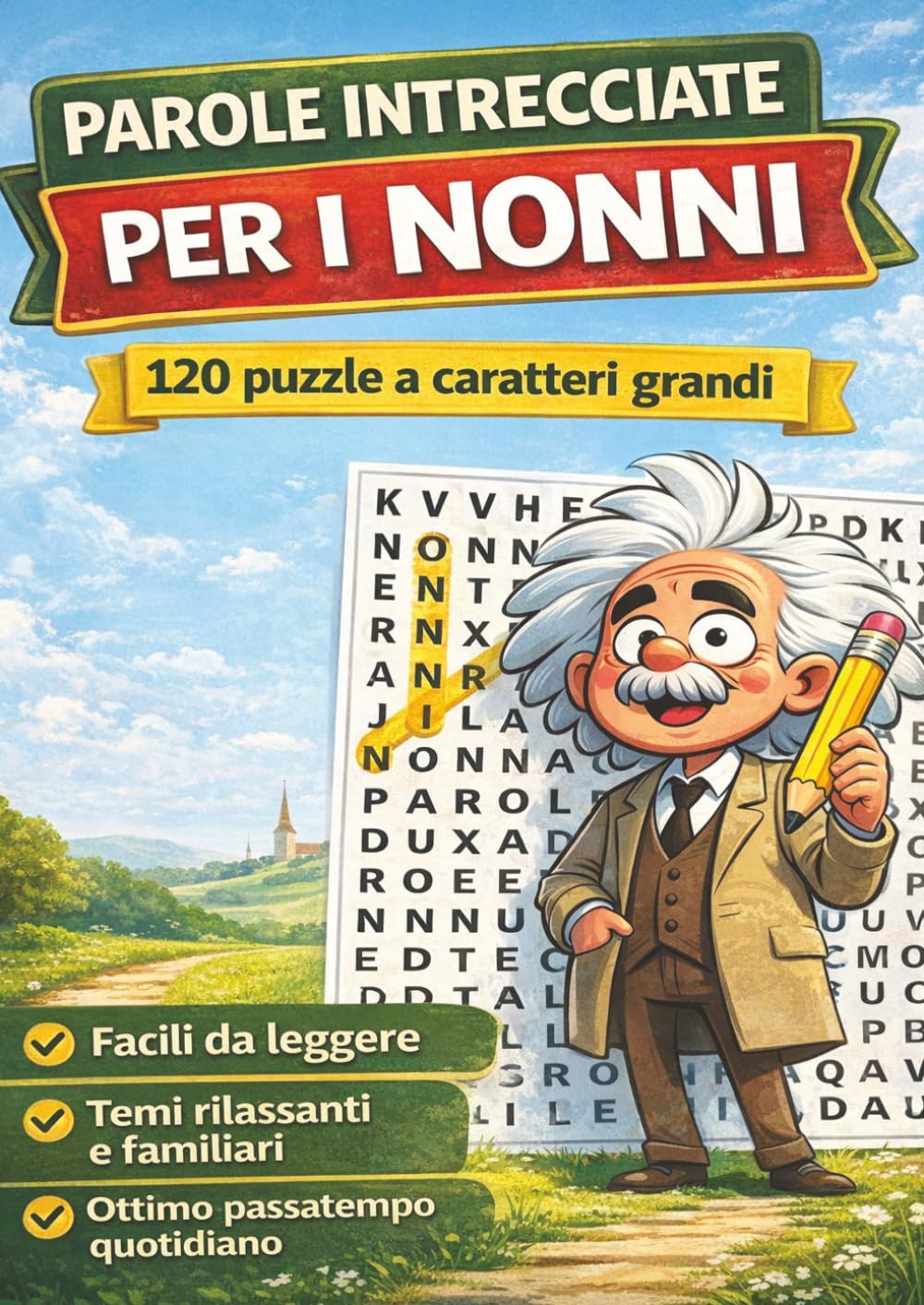 PAROLE INTRECCIATE PER I NONNI: 120 puzzle a caratteri grandi
