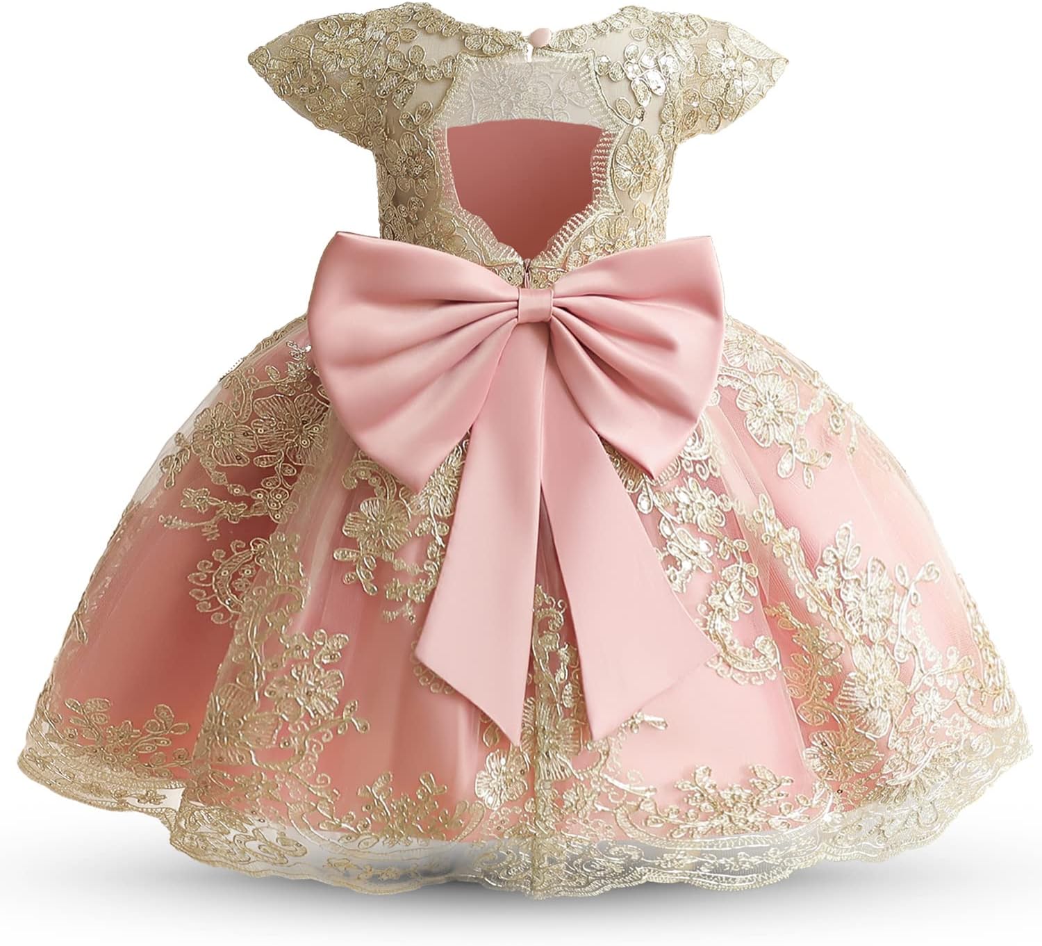 NNJXD Girls' Tulle Flower Princess Wedding Dress for Toddler and Baby Girl