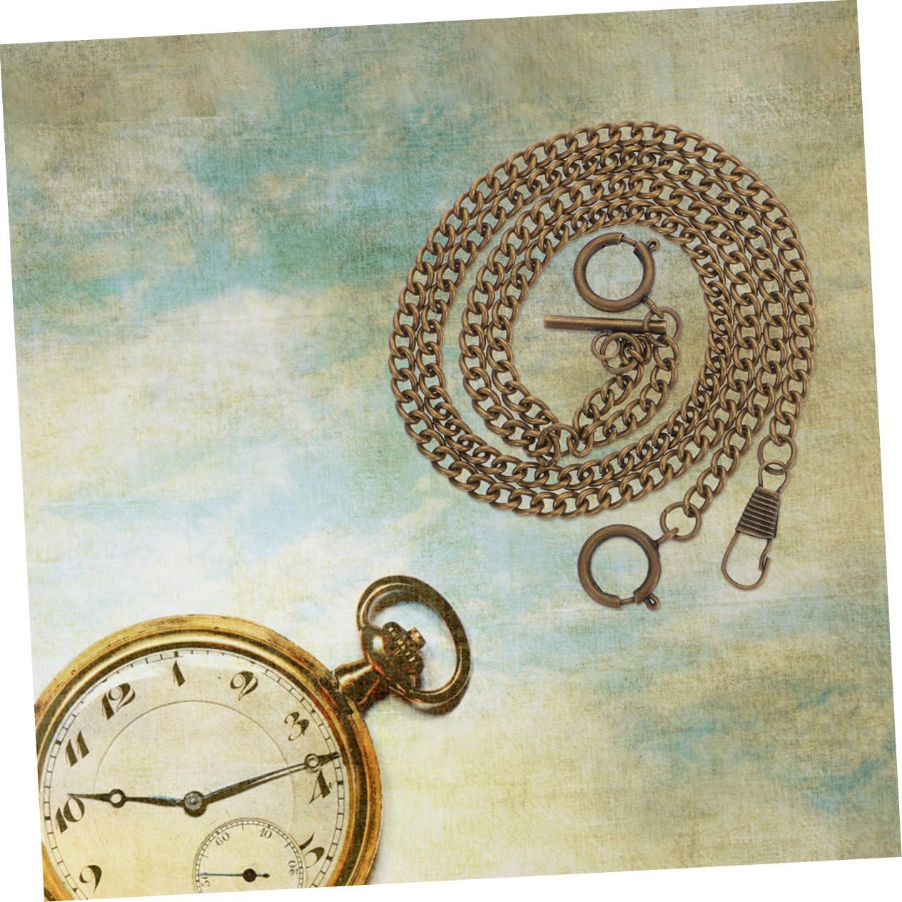 2pcs Vintage Metal Pocket Watch Chain Replacement Link Vest Decor Accessory for Men Hanging Chain Strap for Formal and Casual Wear