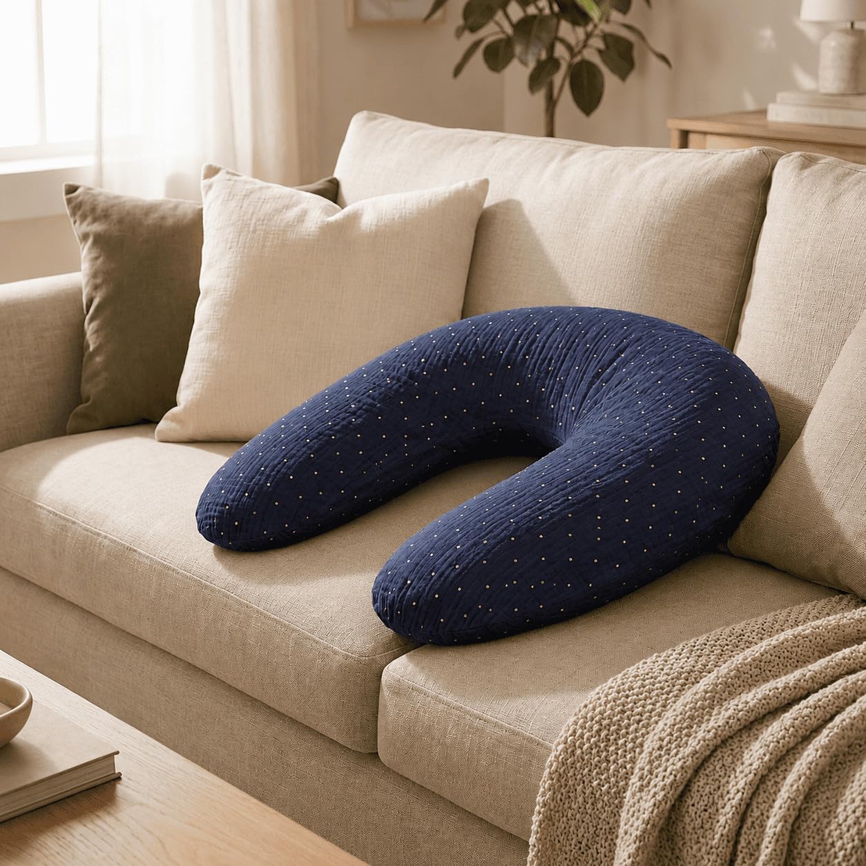 Coussin d'allaitement Babysom pour apaiser vos nuits de grossesse à la maison