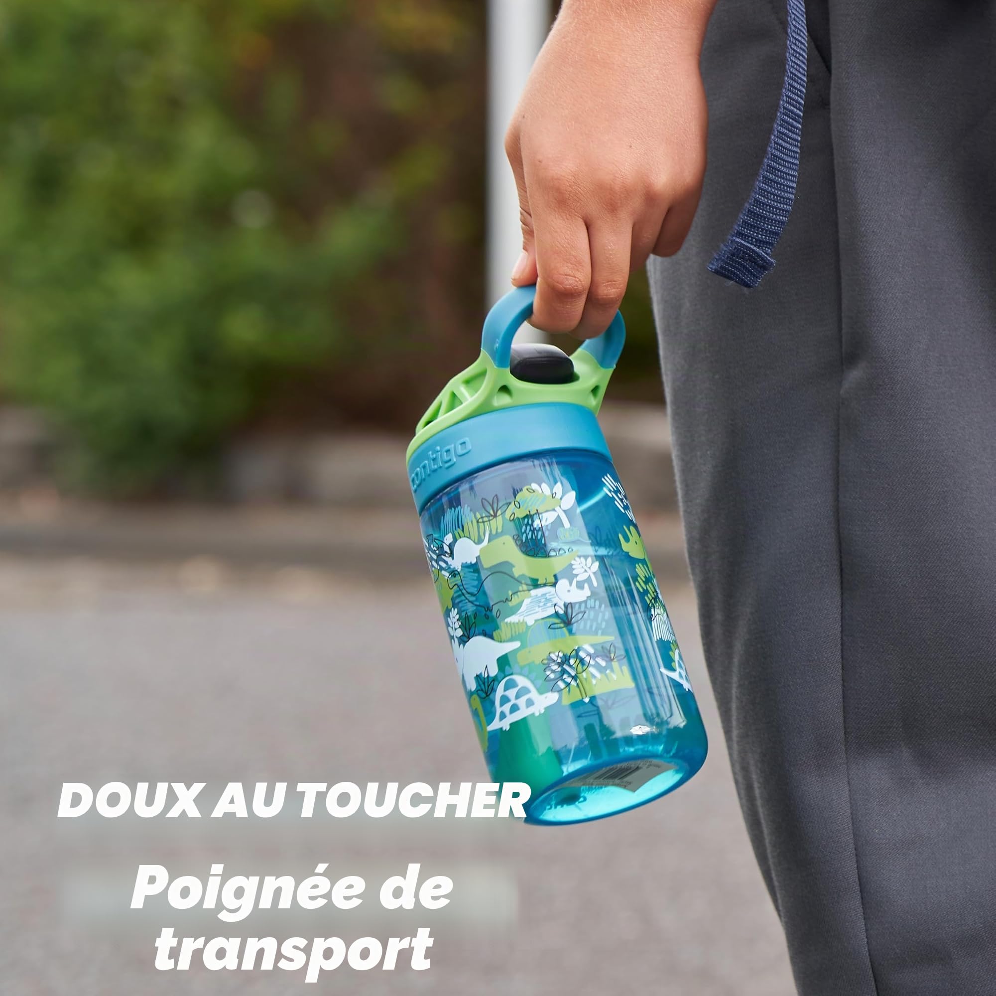 Contigo Easy Clean Bouteille thermos pour enfants avec paille, bouteille d’eau en acier inoxydable sans BPA, 100 % étanche, nettoyage facile, idéale pour crèches, maternelles, écoles et sport, 380 ml