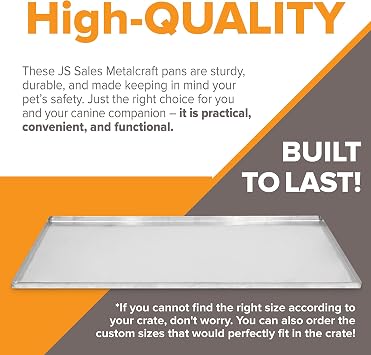 Pinnacle Systems (Stainless Steel, 52.3 L X 34.7 W X 1) Metal Replacement Dog Crate Pan Chew Proof Crack Proof Pet Kennel Tray Central Dog Crate Pan Pet Supplies
