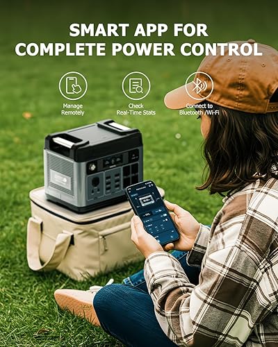 Miniatura 8 de OUKITEL Generador solar P2001 Plus de 2400 W, estación de energía solar de 2048 Wh con 4 salidas de CA (pico de 5000 W), carga completa de 1.5