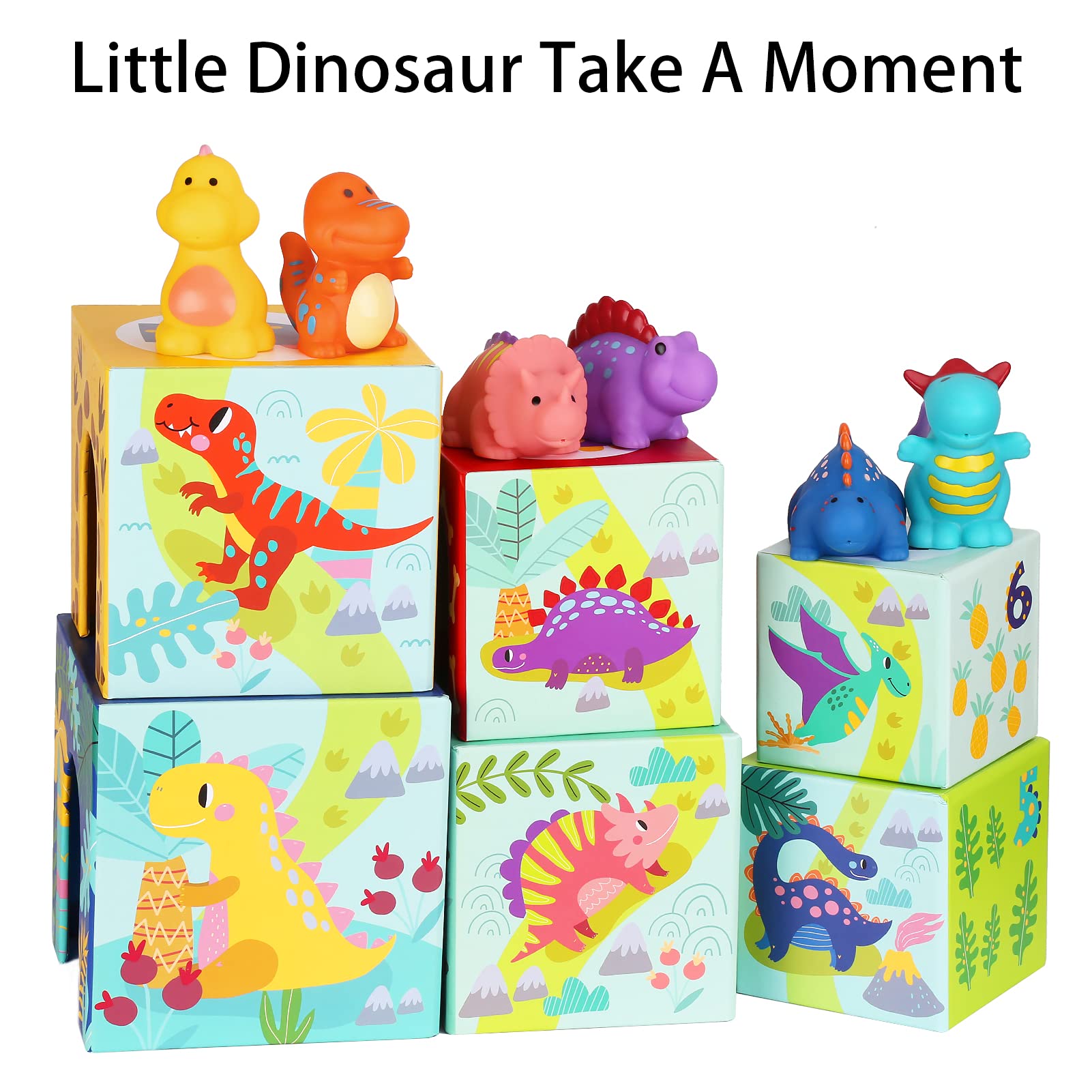 Toddlers and Babies Dinosaur Sorting and Stacking Toys Blocks for 13