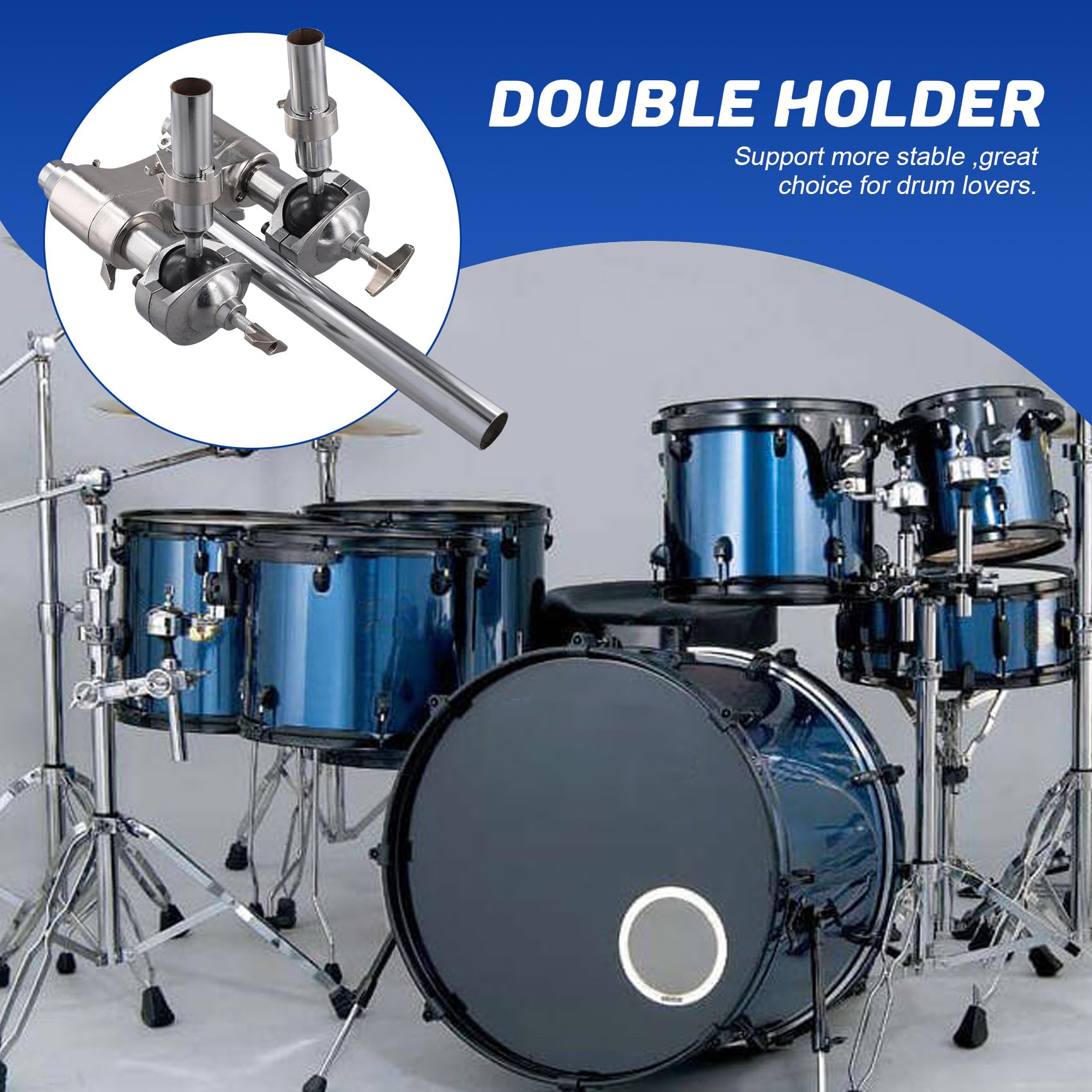 Soporte de Abrazadera para Montaje de Tambor, Soporte para Tambor, Soporte para Batería, Accesorio de Repuesto para Instrumento de Percusión