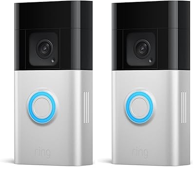 Ring Battery Doorbell Plus (newest model), Home or business security, Head-to-Toe HD+ Video, motion detection & alerts, and Two-Way Talk, 2-pack