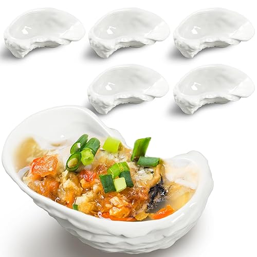 6 Pcs Ceramic Oyster Shells Reusable Oyster Grilling Shells Large