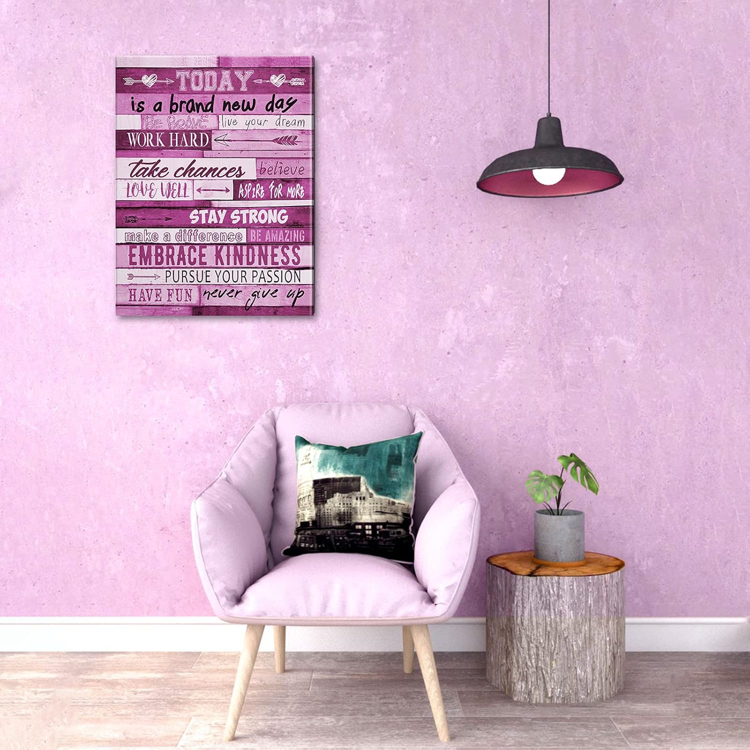 Inspirational Wall Art for Office Motivational Poster Quotes Wall Decor Canvas Prints Framed Teenage Girl Room Pink Wall Decor Modern Words Artwork for Teen Girl Living Room Bedroom 16" x 24": Posters & Prints