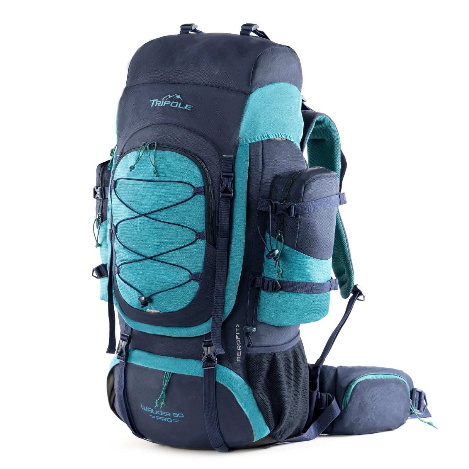 Tripole Walker Pro Metal Frame Rucksack with Rain Cover for Trekking & Travel | Front Opening | Laptop Sleeve | Men & Women | 5 Year Warranty