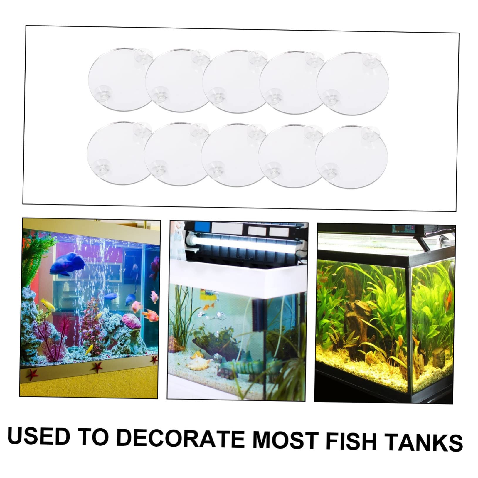Mipcase 30piezas Espejo De Acuario para Betta Ventosa De Decorativas para Peceras Espejos Entrenadores para Betta Accesorios para Acuarios De Agua Dulce y Salada