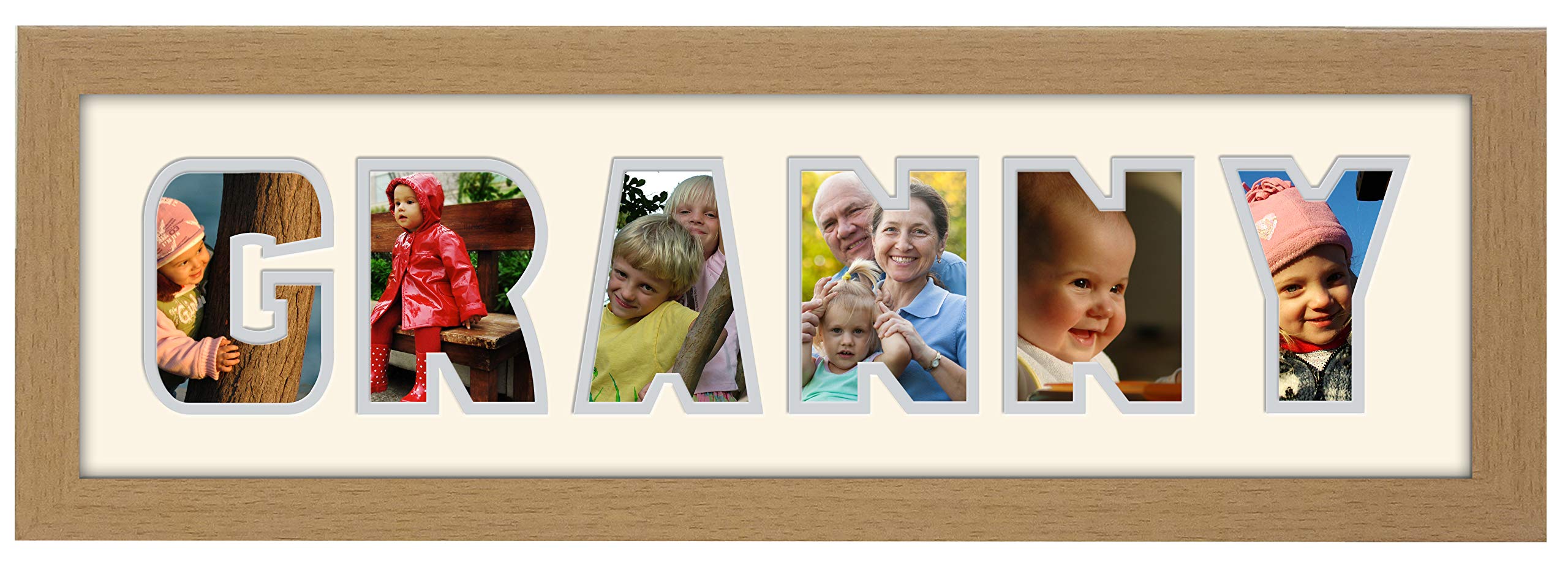 Photos In A Word Colorful Granny Photo Frame Word Frame Light Oak Wood Finish Birthday Picture Gift Present