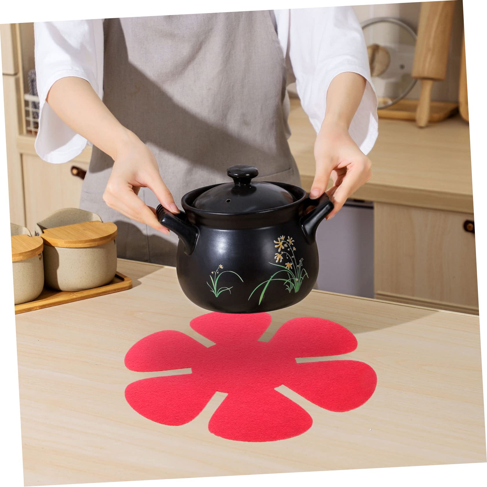 Protectores de Sartenes 12 Piezas de Tejido No Tejido Rojo | Antiadherentes, para Cocina y Traslado, Ayuda a Evitar Golpes y Desconchados, Formato Moderno