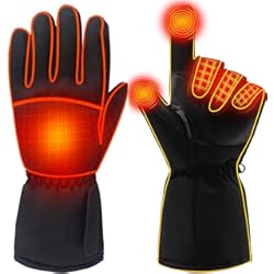 Guantes Para Puños Calefactables Guantes calefactables recargables de Azornic - unisex, impermeables, calefacción eléctrica aislada; para invierno, aire libre, acampada, senderismo, caza