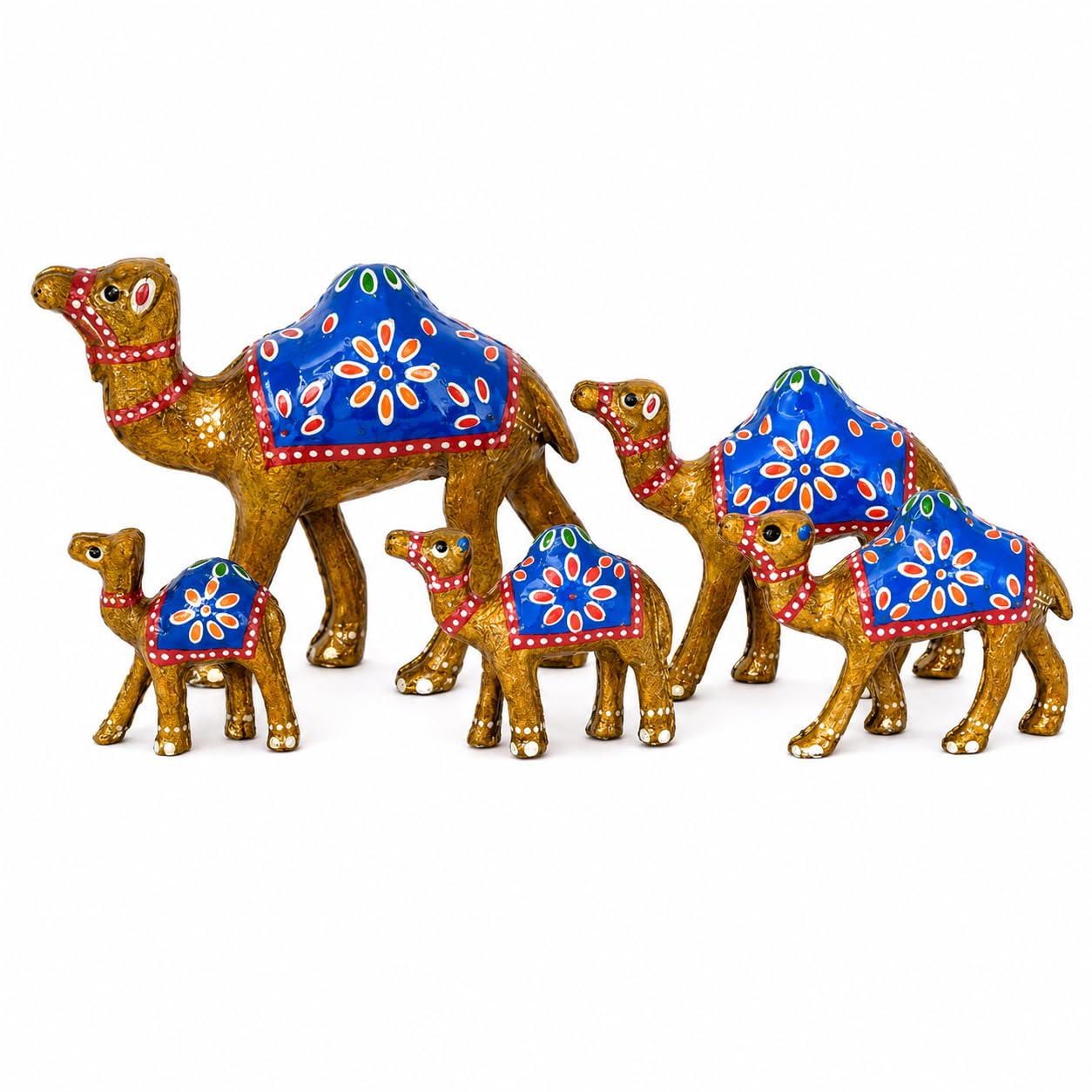 DreamKraft Paper Mache Handcrafted Showpiece Camel Set for Home Decor - Yellow (Set of 5)-image-15