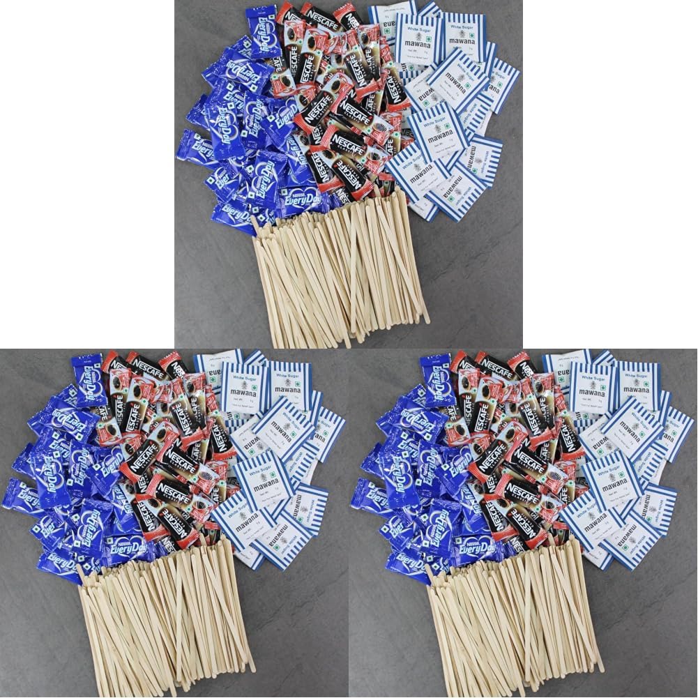 Classic Coffee Sachets With Mawana White Sugar Sachets Combo With Everyday Dairy Creamer | Coffee Stir Sticks | Stick (50pcs), Sugar (50pcs), Coffee (50pcs), Creamer (50pcs) (Pack of 3)-image-33