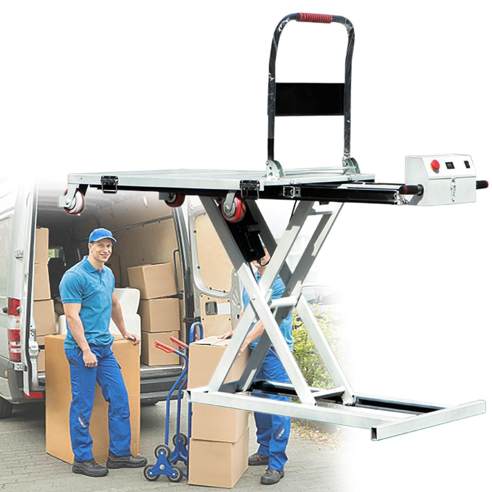 Elektryczny podnośnik nożycowy, hydrauliczny wózek podnoszący, nośność 270 kg, wysokość podnoszenia 102 cm do transportu materiałów