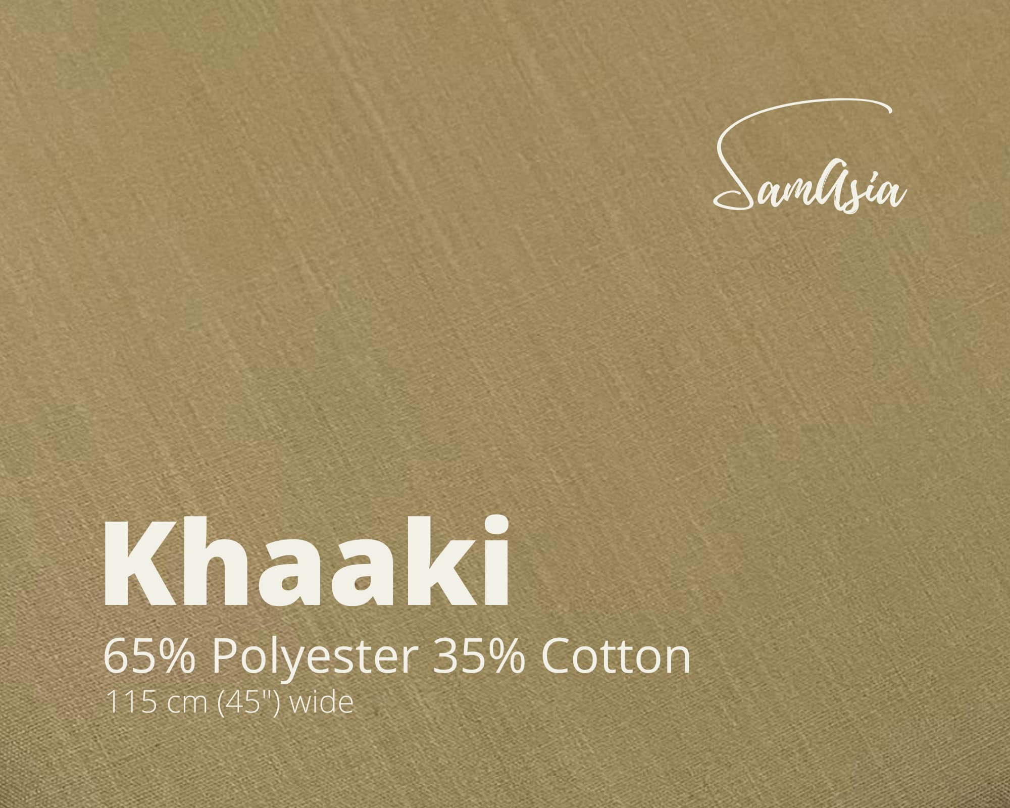 Plain Khaaki Polycotton Fabric for Dressmaking Art & Craft, Sewing, Quilting, 1 METRE - Image 2