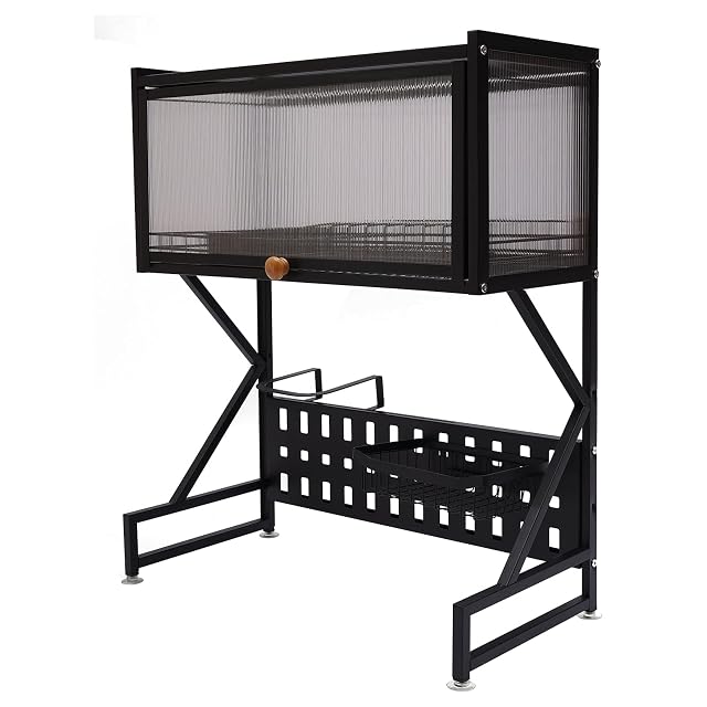Over The Sink Dish Drying Rack 2 Tier Metal Steel Dish Drying Racks for Kitchen Counter with Hooks