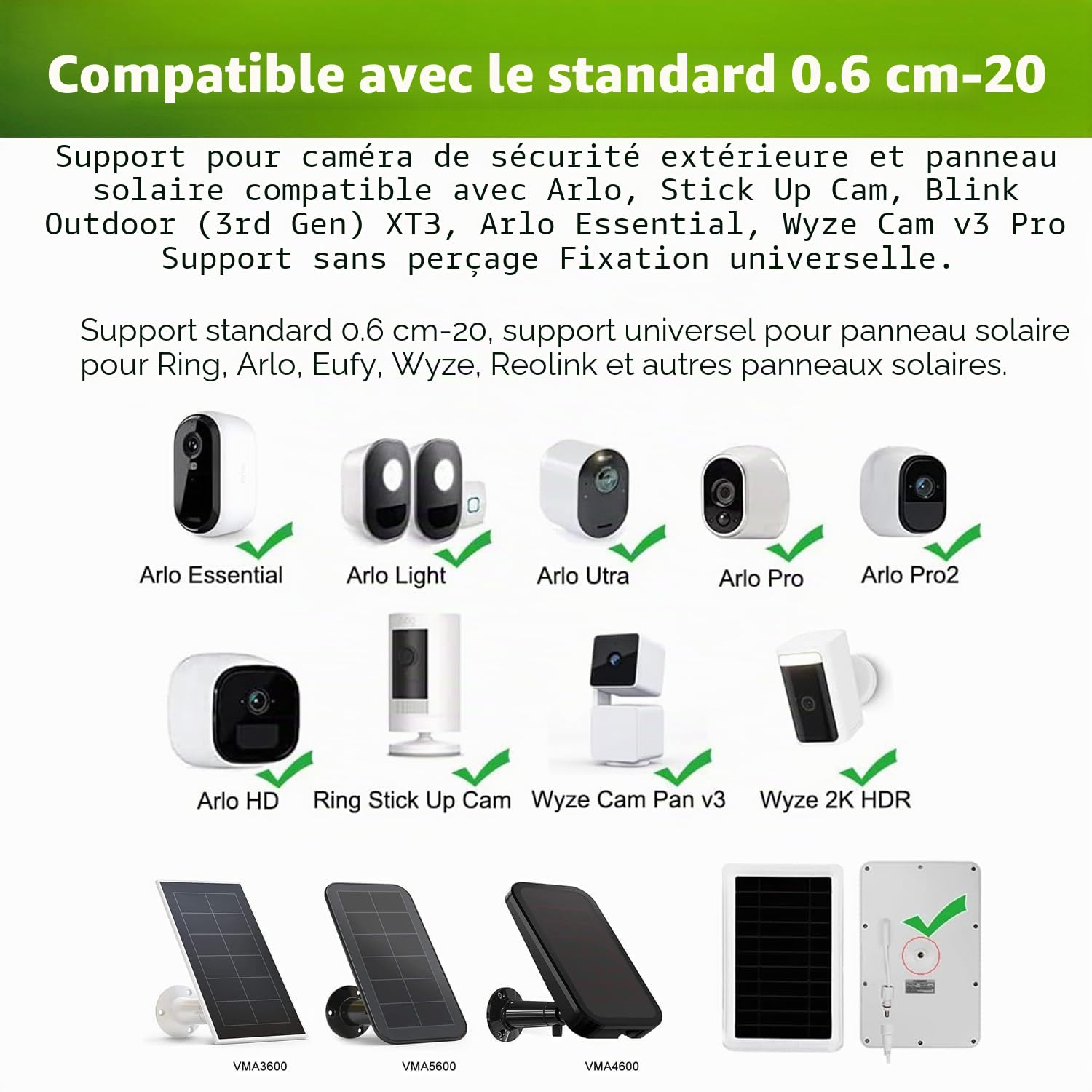 Lonnky Support flexible à clip pour appareils photo TP-Link Tapo C200/C210/C220/C230, support de serrage réglable en col de cygne de 15 cm pour la sécurité intérieure et extérieure et l'utilisation