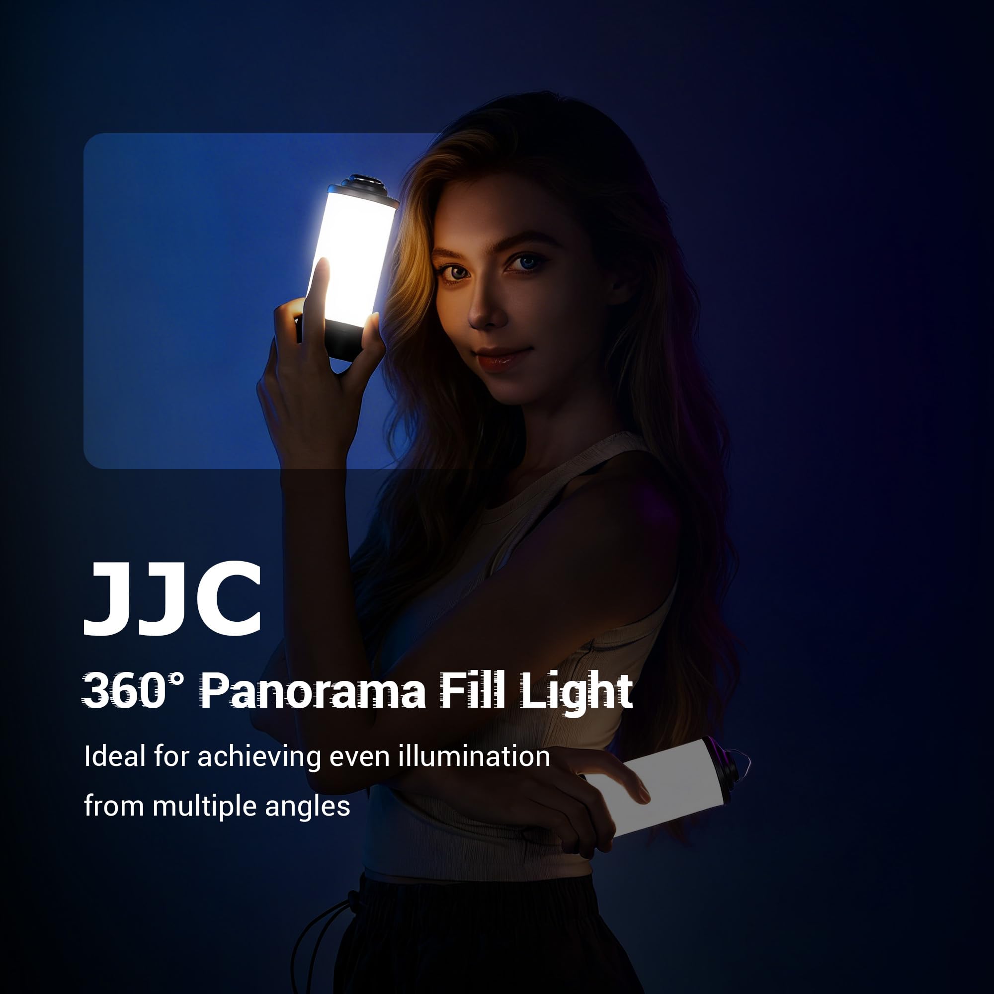 JJC Luce LED panoramica a 360° per GoPro MAX/Pocket 3/Insta360 X5 X4 Air, 5 livelli di luminosità e 3 modalità di colore Omni direzionale, luce illuminante, treppiede ricaricabile portatile, montaggio