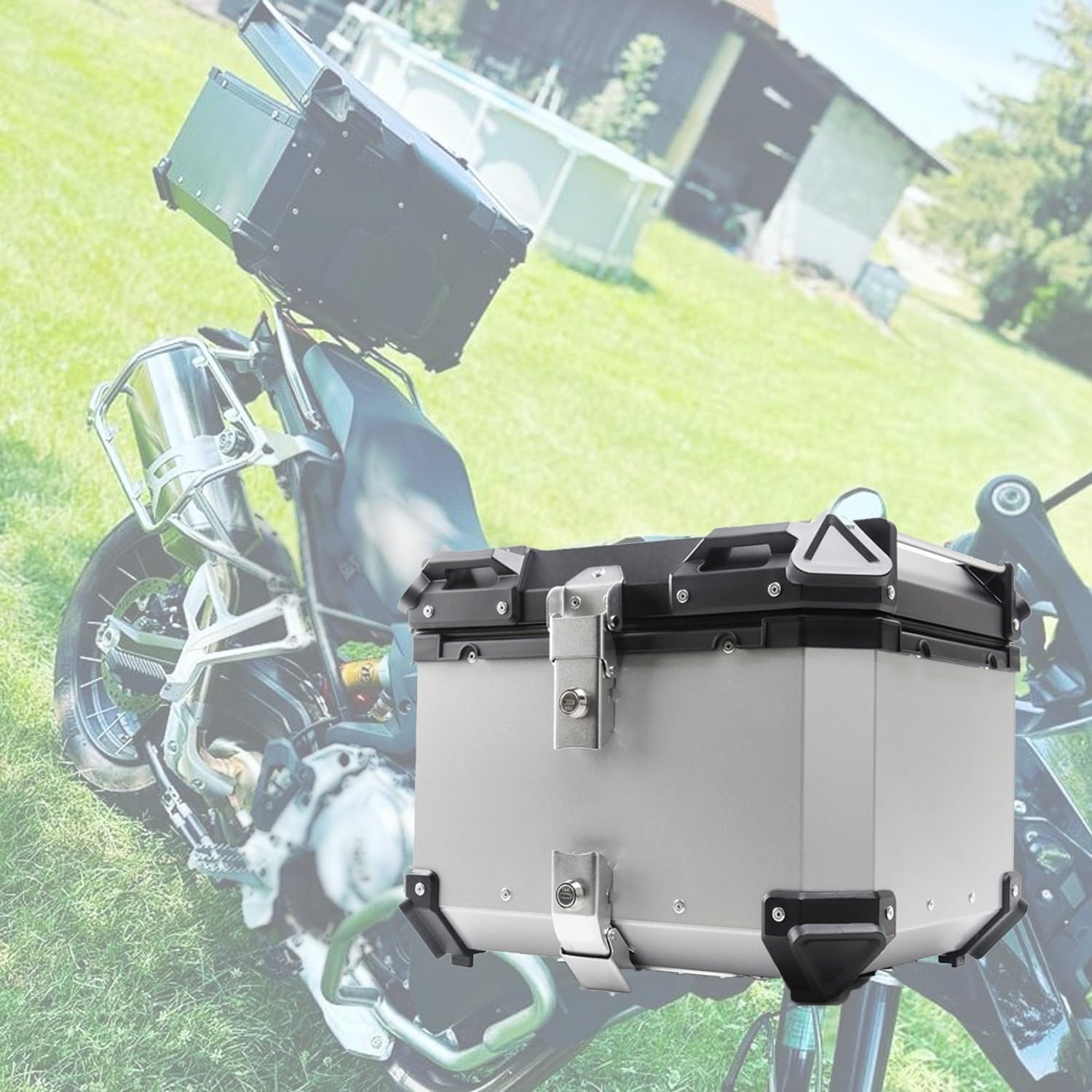 Tour tail box moto haut de gamme en aluminium couleur argent
