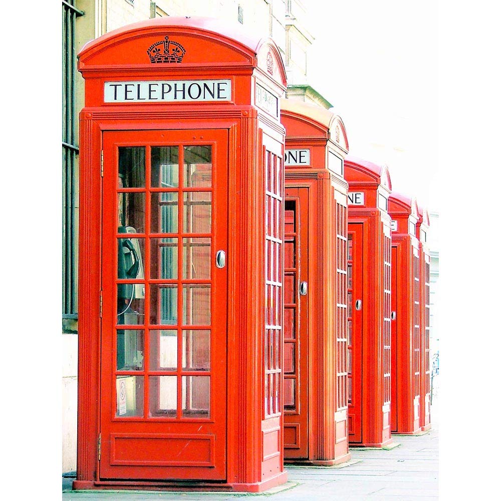 Wee Blue Coo Photography Telephone Box Kiosk Red Old Style British London UK Art Print Poster Wall Decor 12X16 Inch