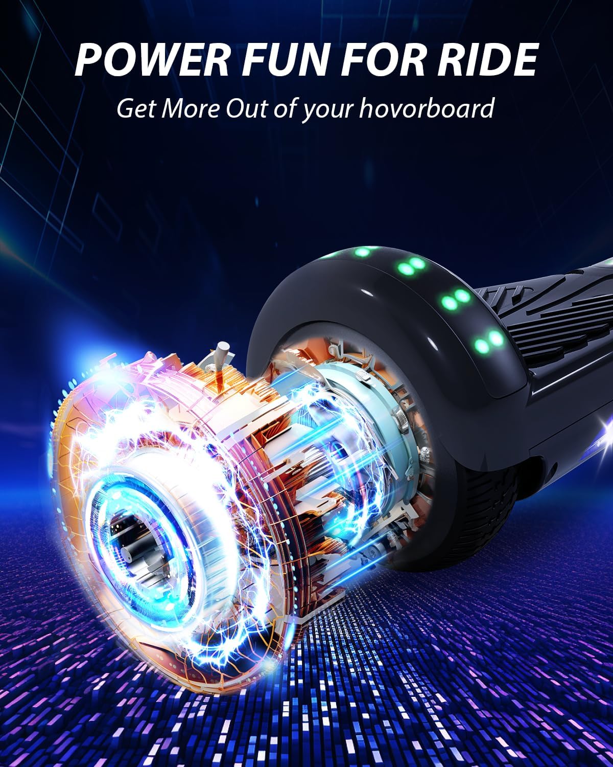 Indre view of SIMATE Self-Balancing Scooter motor and wheel mechanism