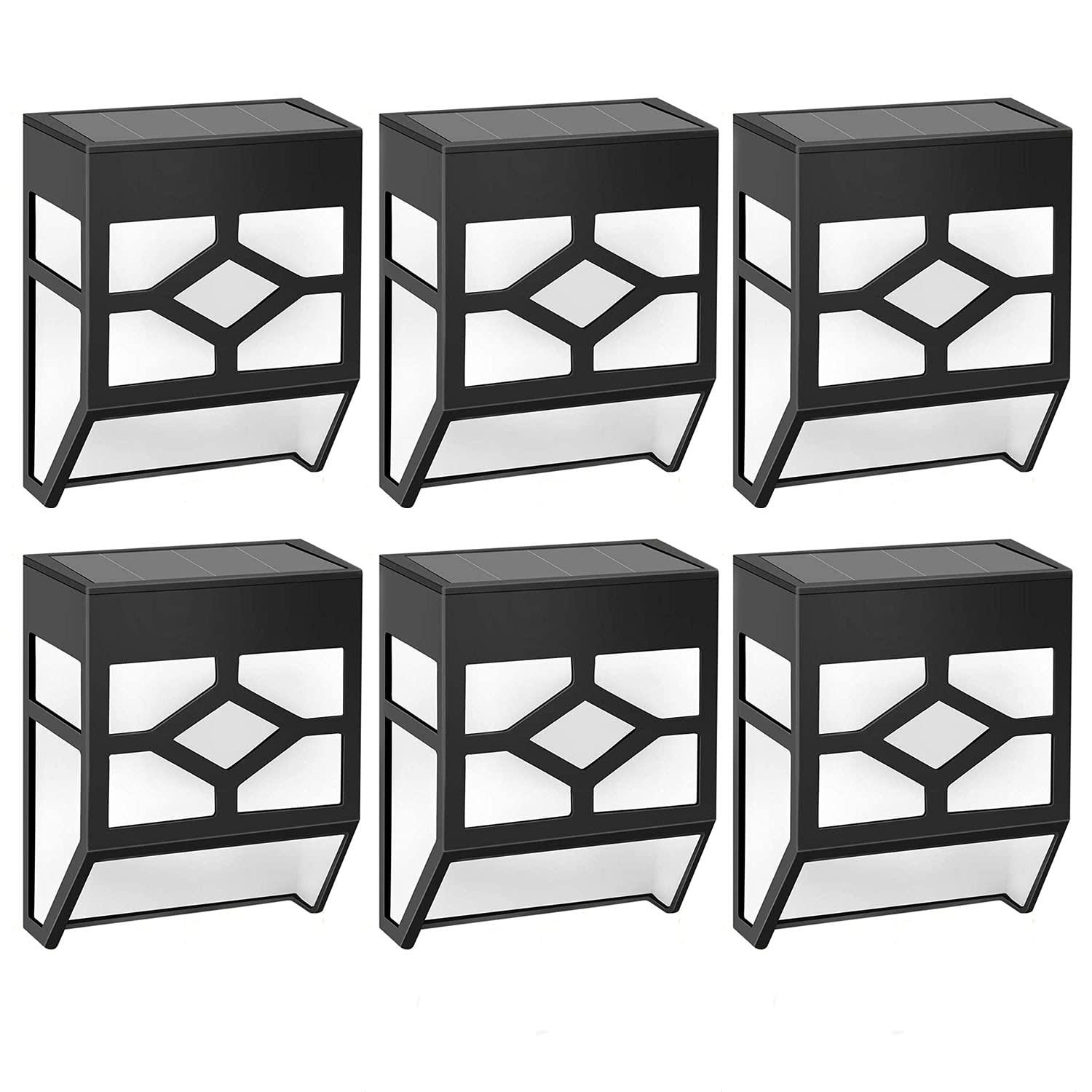 Solalite 6 Pack Solar Fence Lights, Decorative Lights LED Garden Lights Waterproof Solar Powered Outdoor Lamps for Patio, Fence, Yard, Garden, Garage, Stairway, Gate, Wall