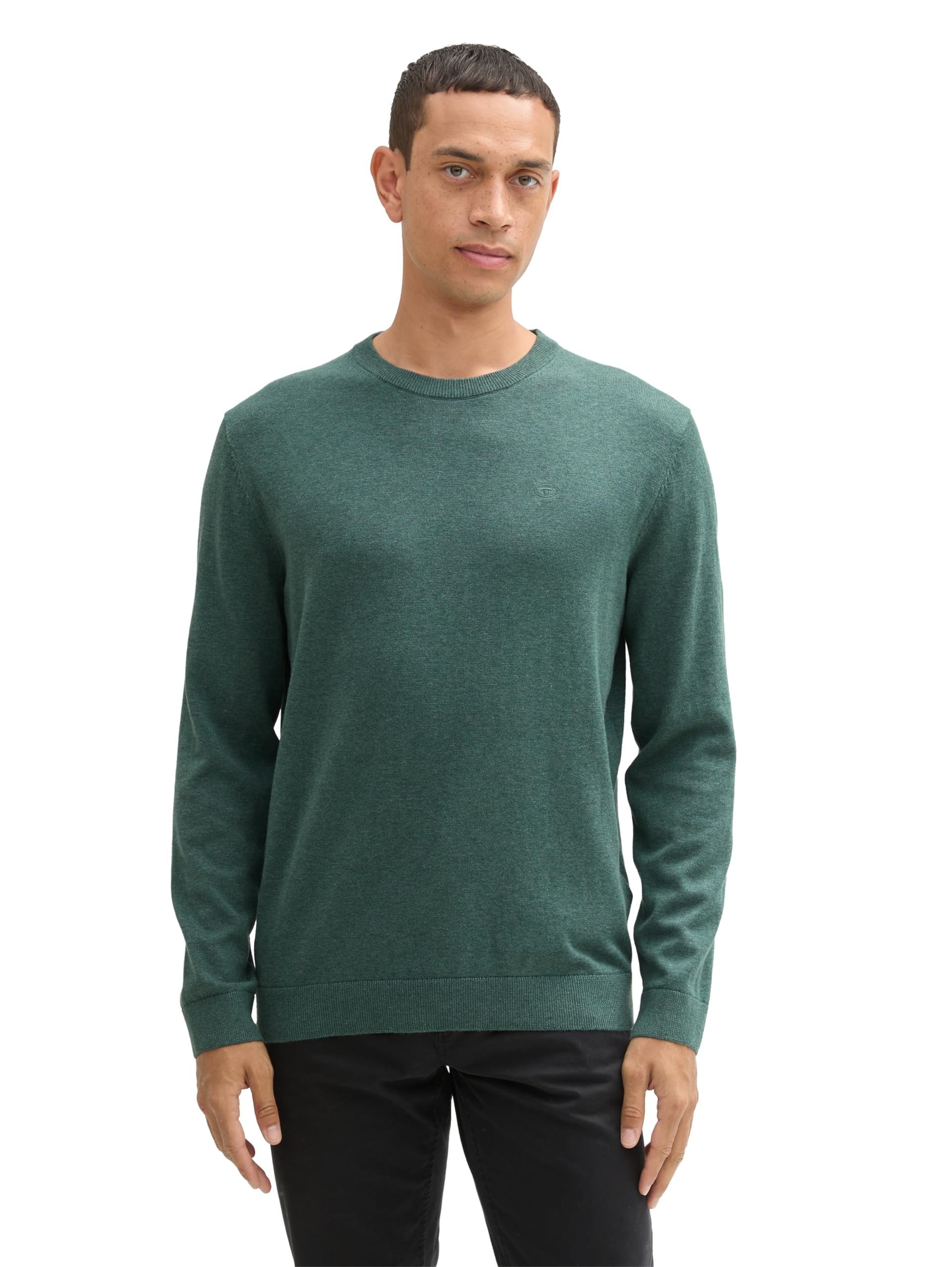 TOM TAILOR Herren Basic Strickpullover aus Baumwolle