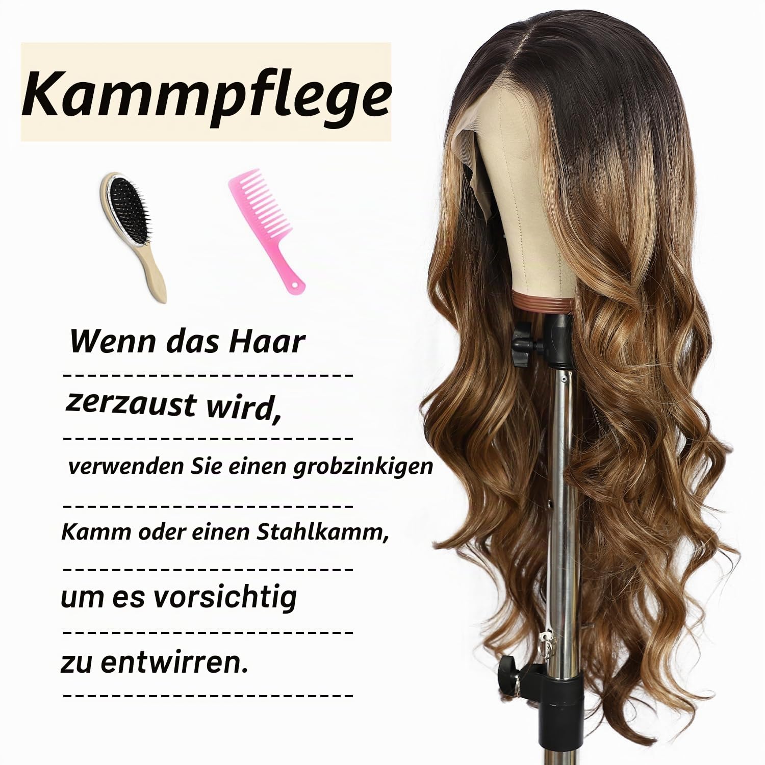 Sapphirewigs 13x4 Lace Front Perücke Synthetische Honey Braun Perücken 26 inch