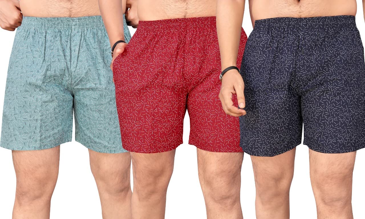 12 ANGEL DESIGN WORLD Men Boxer Shorts (L) Blue