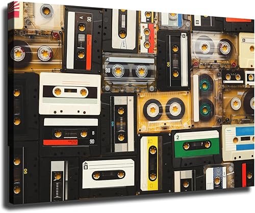 Miniatura 1 de Póster de cintas de casete de audio retro, arte de pared para sala de estar, dormitorio, impresiones artísticas de pared, regalos (8 x 12 pulgadas,