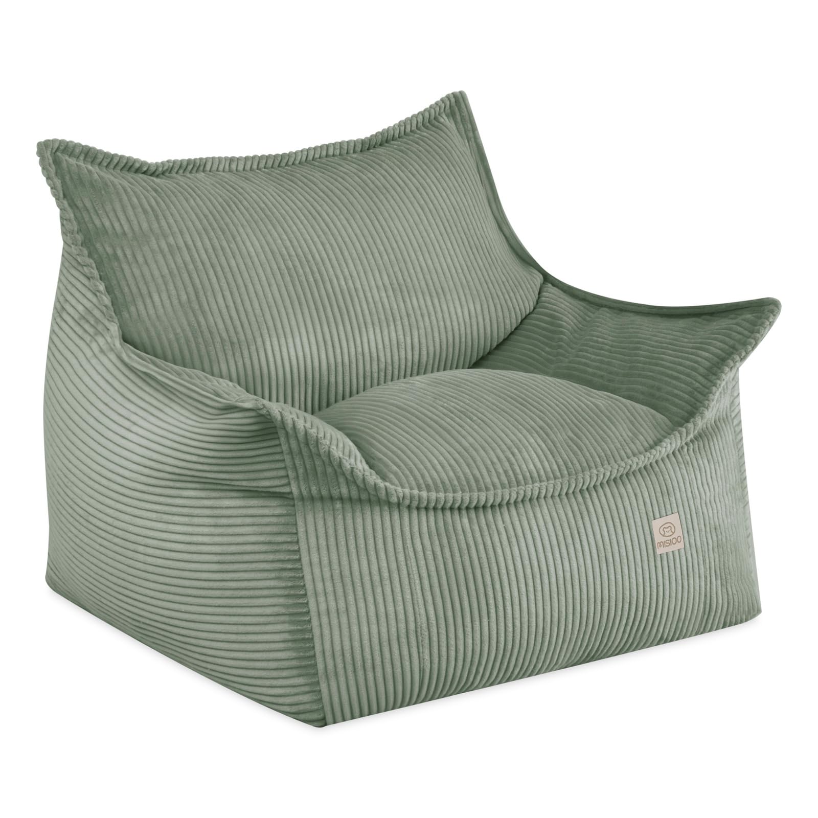 MISIOO Fauteuil Roya Cord - Fauteuil pour chambre d'enfant - Pouf souple pour enfant - Fauteuil de sol - En velours côtelé de qualité supérieure Oeko-Tex - 80 x 73 x 58 cm