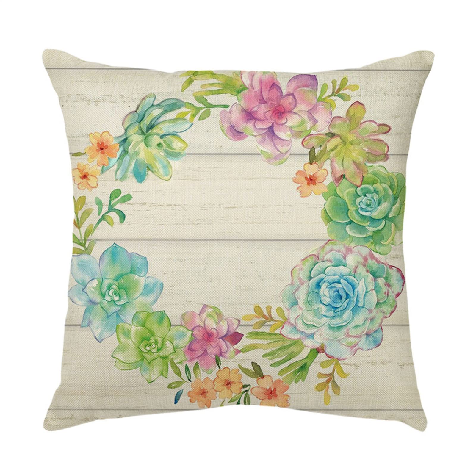 4 Piezas Funda de Almohada Guirnalda Fundas de Cojín Terciopelo Sencillo y Decorativo para Sofá Camas Dormitorio Coche Lino Cojines Throw Pillow Covers 80x80cm/32x32 Inch