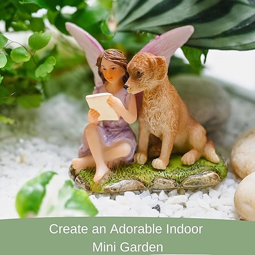 Miniatura 4 de PRETMANNS Hadas del jardín de hadas  Lindos accesorios para jardín en miniatura interior o exterior  Figura Sofía con cachorro  1 artículo