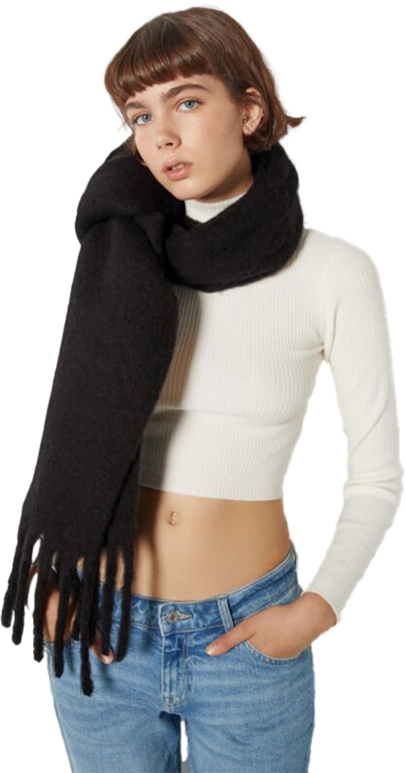Eioeoey Women's Scarf Cashmere Scarves Ladies Shawl Pashminas Warm Thick Wool Wrap Shawl Scarf for Cold Winter