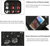 Vista 4 de MATEIN Electronics Organizer, Waterproof Travel Electronic Case, Portable Double Layer Cable Storage Bag for Camera Accessories, Cord, Charger