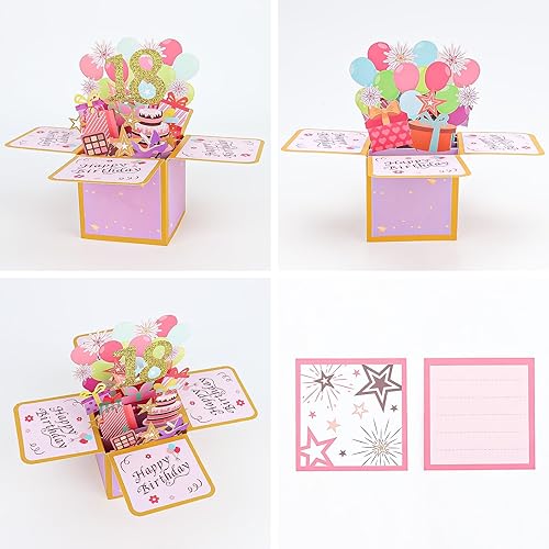 Vista 63 de CIEHER Tarjeta desplegable de cumpleaños número 17 para niñas, tarjeta de felicitación 3D de feliz cumpleaños de 17 años, regalos únicos