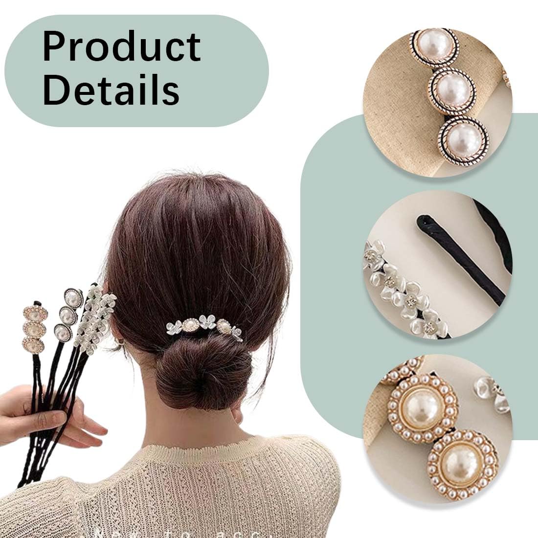 4 Pinces à Chignon Donut / French Twist - Kit Pour Créer Des Coiffures Torsadées, Neuf Avec étiquettes