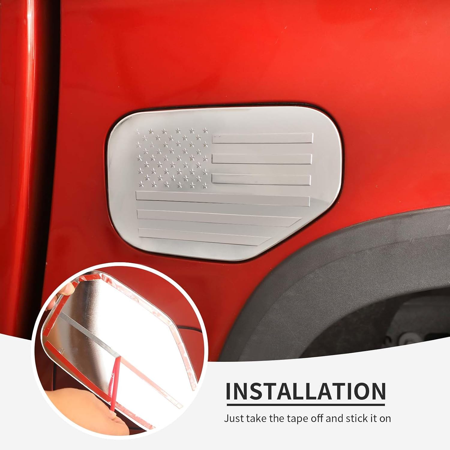 Linskip Gas Door Cover Compatible with 2014-2022 Chevrolet Colorado Crew Cab, Fuel Tank Cap Cover for Chevy Colorado Exterior Accessories(Chrome)