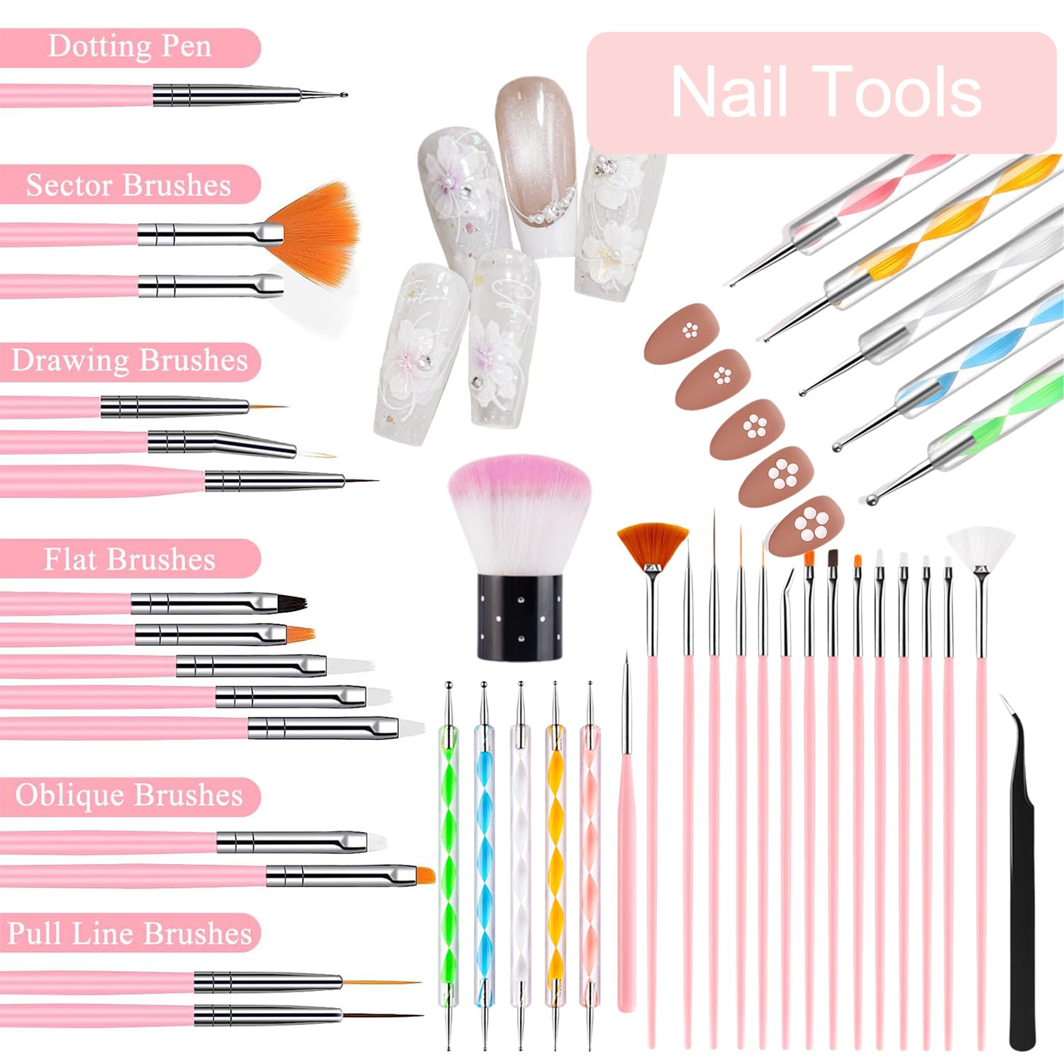 Chrome Nail Powder Nail Art Set, 12 Color Chrome Powder for Nails, 4Pcs Pearl Mirror Powder for Nails, 15Pcs Nail Brushes for Nail Art, Nail Stickers Nail Chrams Accessories for Woman