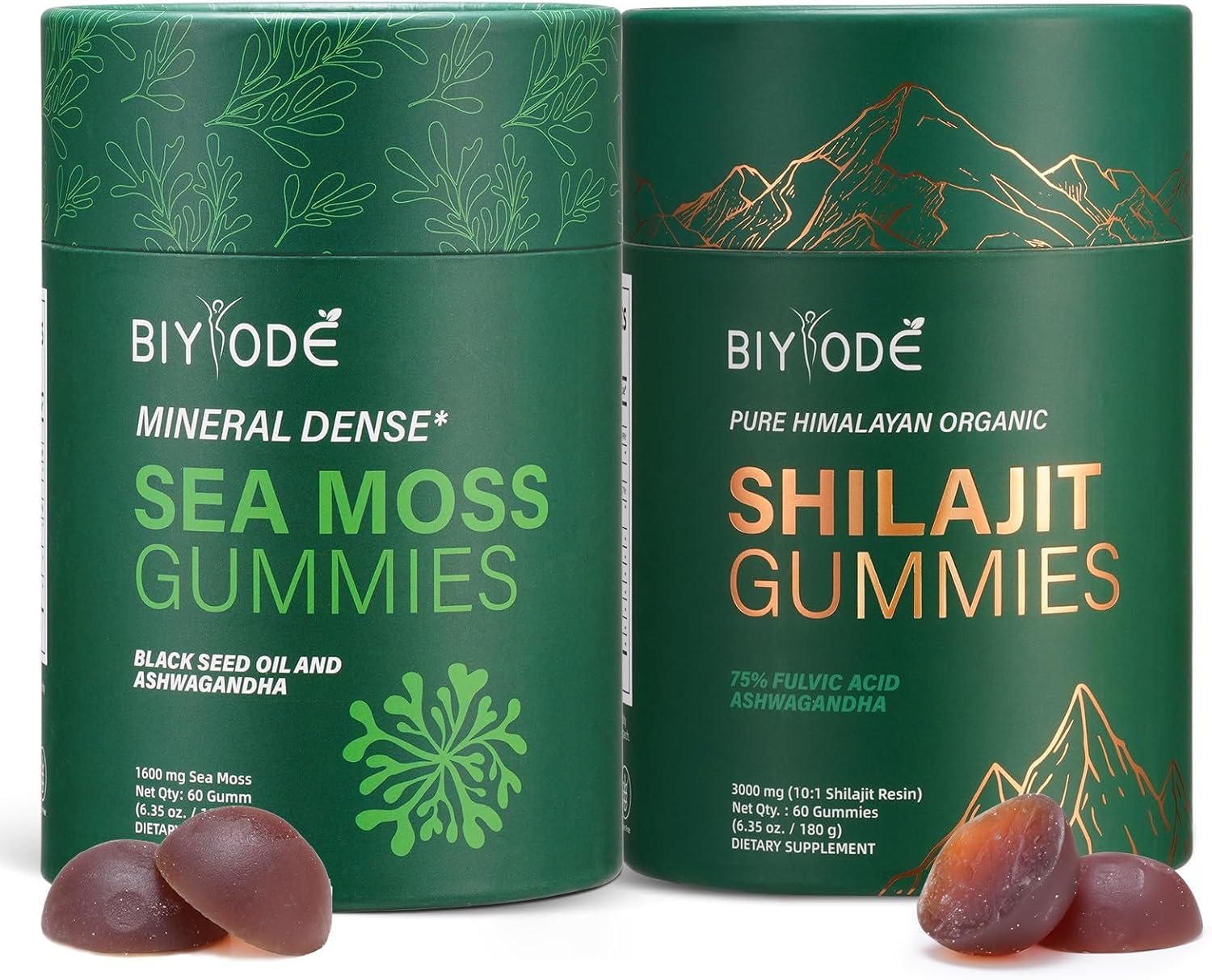 Bundle of Himalayan shilajit & sea Moss Gummies – 3000 mg shilajit, sea Moss 1600mg ksm 66 ashwagandha, no Added Sugar, lab Tested, 75%+ fulvic Acid, 92+ Minerals, All One Supplement(1 Package).