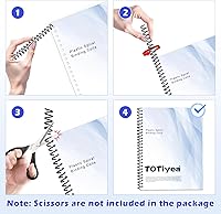 Vista 5 de TOTiyea Paquete de 50 espirales de plástico para encuadernación, capacidad para 215 hojas, espirales de encuadernación de 25 mm (1"), paso 4:1