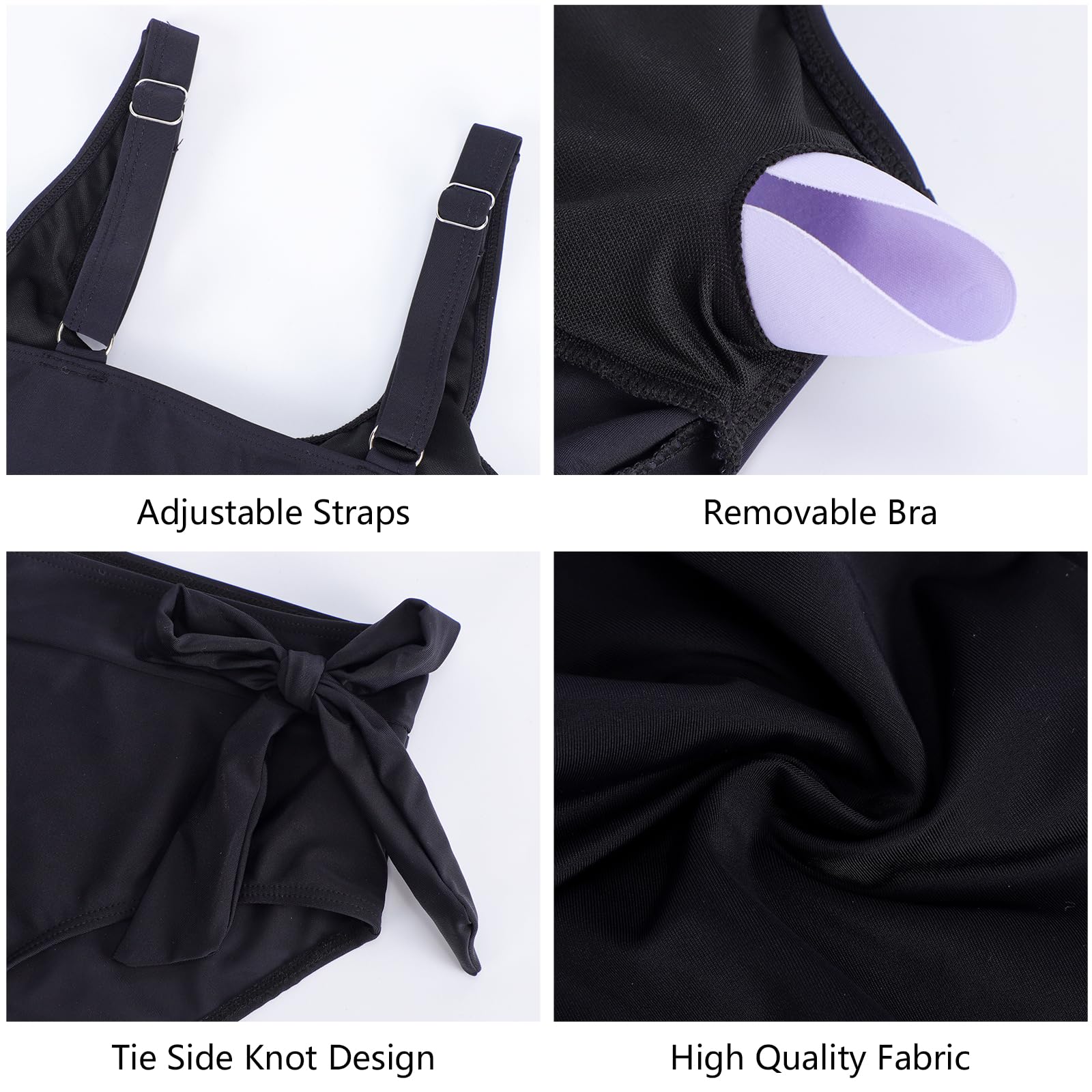 Tankini für Mädchen Zweiteiliges Badeanzug Bikini Set mit Brustpolstern und verstellbaren Trägern für Kinder von 7–16 Jahren