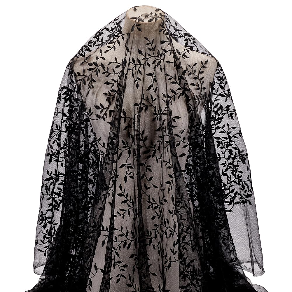 Dentelle noire vintage au mètre de 15cm pour loisirs créatifs et customisation de robe