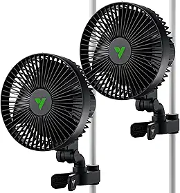 VIVOSUN Ventilador AeroWave A6 com clipe de barraca de cultivo, ventilador oscilante automático de 15 cm, braçadeira antiderrapante segura, circulação de ar forte e baixo ruído, para ventilação
