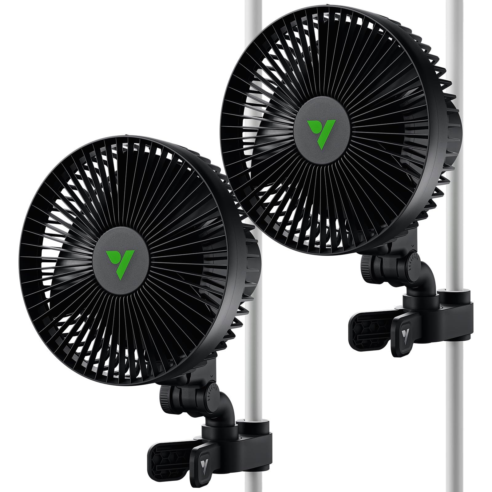 VIVOSUN AeroWave A6 Ventilateur à Clip 150 mm, Oscillation Automatique, Silencieux et Puissant, Pince Stable Antidérapante, Ventilateur de Circulation pour Tente de Culture et Hydroponie, Lot de 2